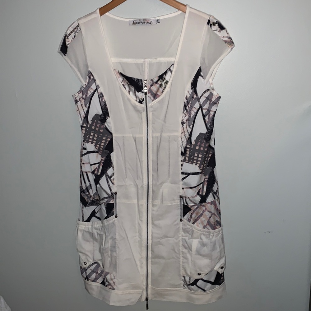 Cfait Pour Vous Paris zipper abstract art dress
